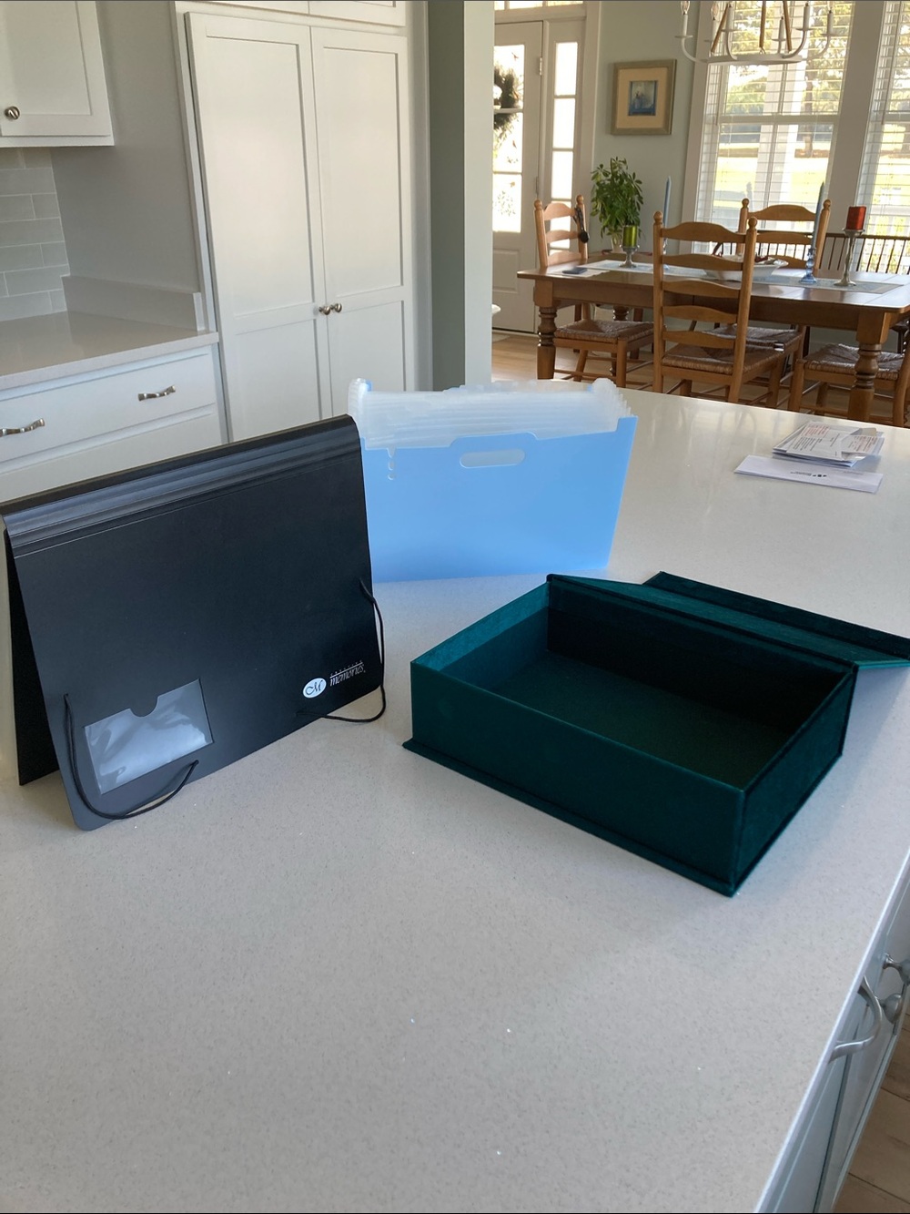 Black Accordion File & Blue Plastic Folder Set - Home Storage & Organization